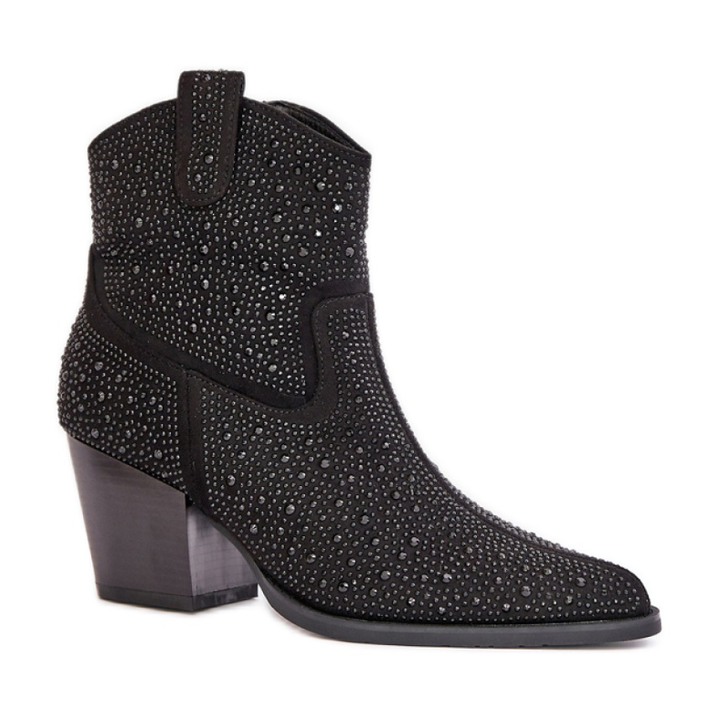 S.Barski Botas cowboy de tacón alto con adornos en negro