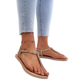 Sandalias chanclas de mujer con purpurina Ipanema Gold dorado