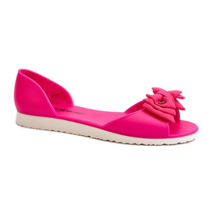 Bailarinas de mujer de goma con lazo fucsia rosado