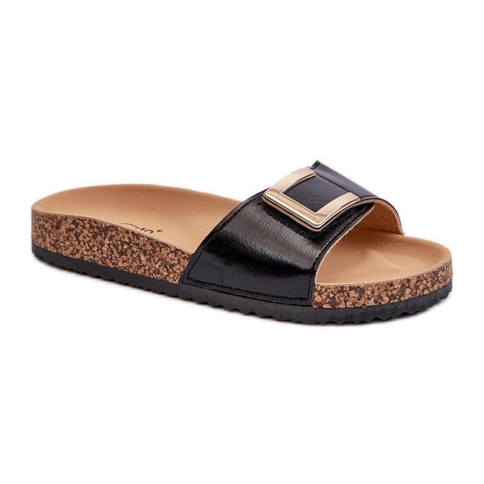 Chanclas de mujer con decoración Negra. negro