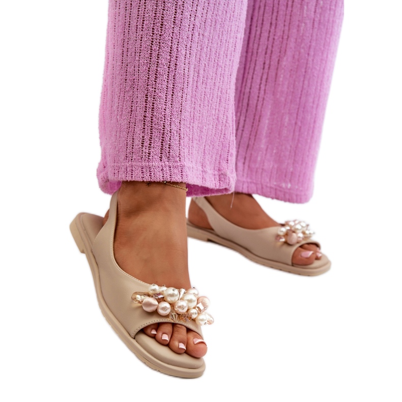 Sandalias de mujer con adornos S.Barski Beige Sandalias de mujer con adornos S.Barski Beige