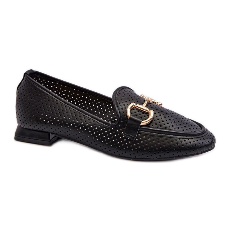 Mocasines de mujer con decoración Negra. negro