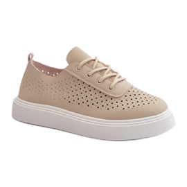 Deportivas plataforma caladas beige