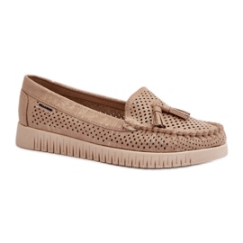 Mocasines de mujer calados dorados