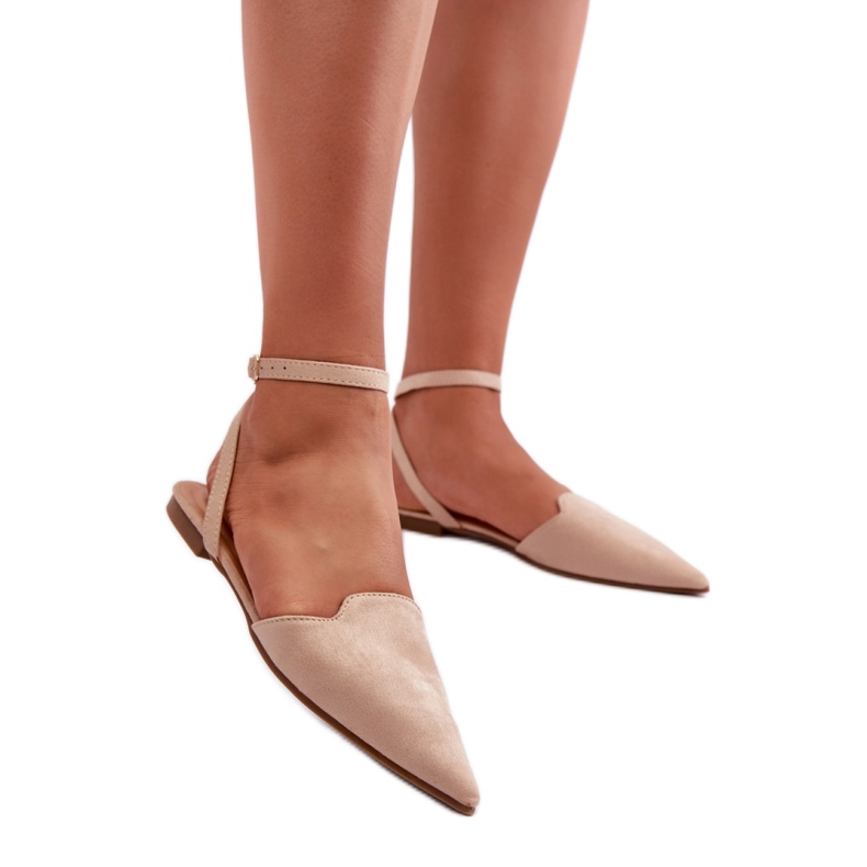 Bailarinas ante cordones beige Bailarinas ante cordones beige