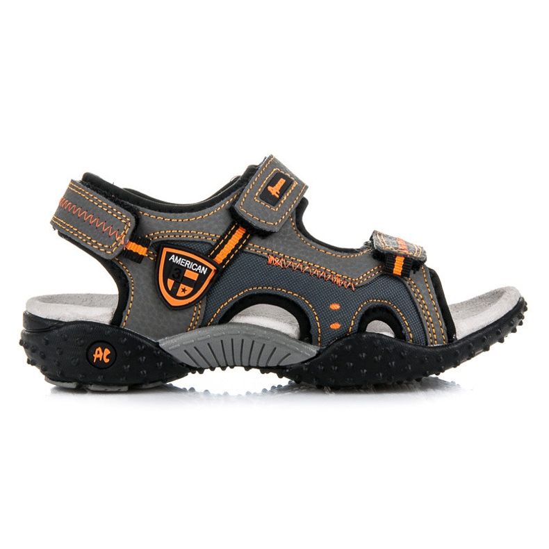 American Club Sandalias de niño abrochadas con velcro gris