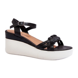 Sandalias cuña negras negro Sandalias cuña negras negro