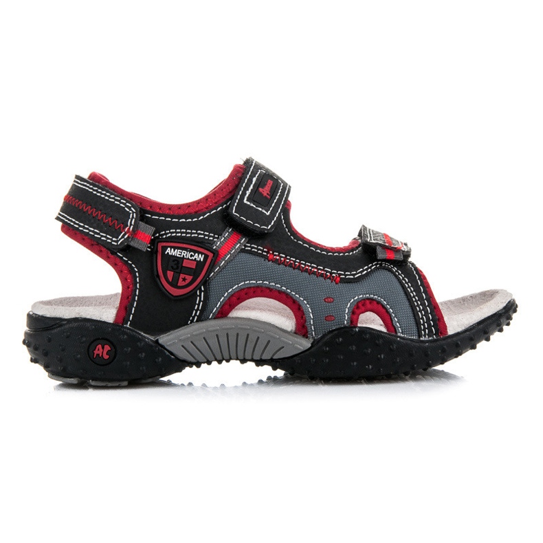 American Club Sandalias de niño abrochadas con velcro negro