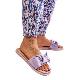 Chanclas de ante con lazo Violeta Chanclas de ante con lazo Violeta