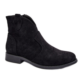 S.Barski Botas tacón plano mujer negro