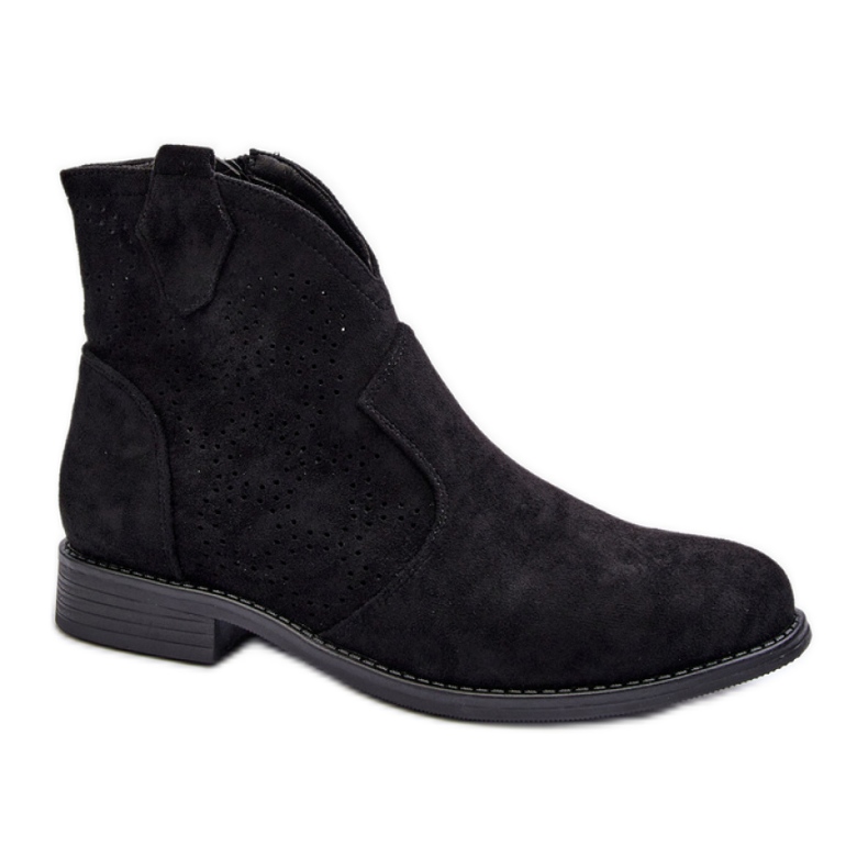 S.Barski Botas tacón plano mujer negro