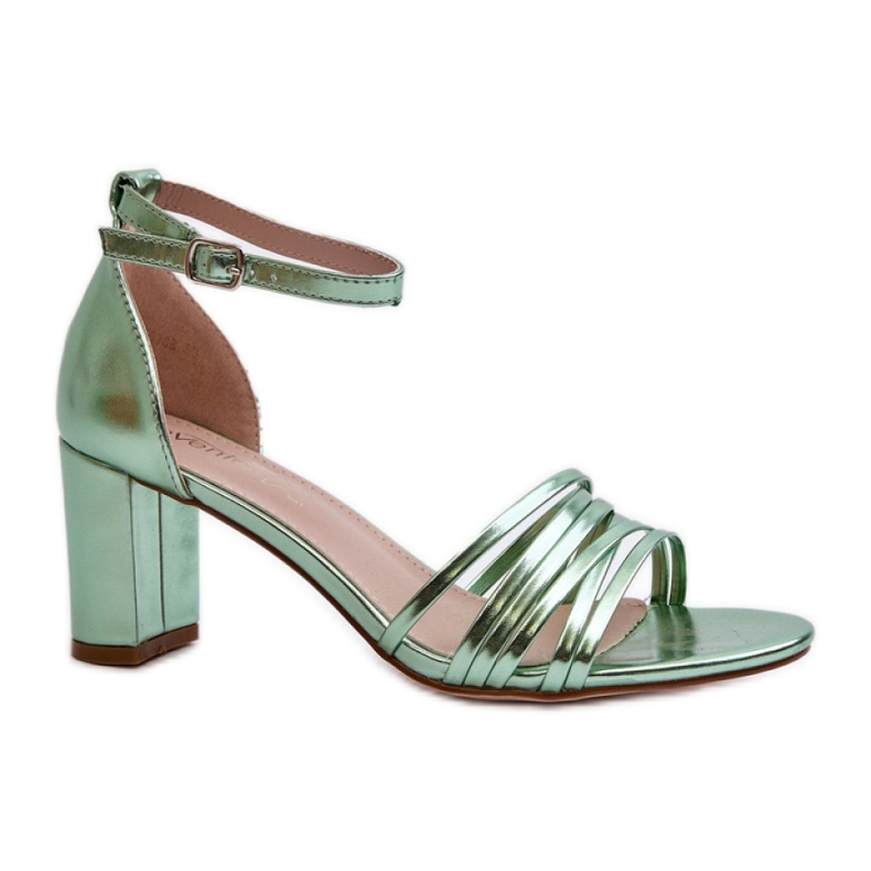 Sandalias tacón tiras verdes