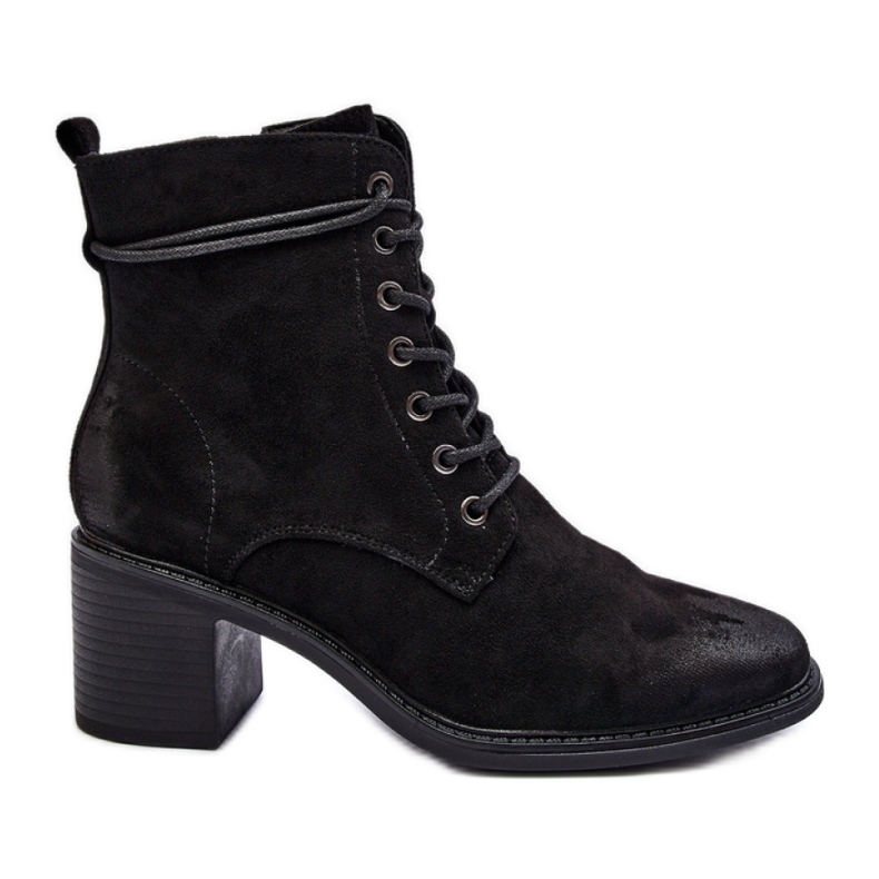 Botines tacón bajo mujer ante negro