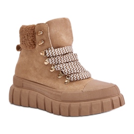Botas de plataforma marrones cálidas marrón