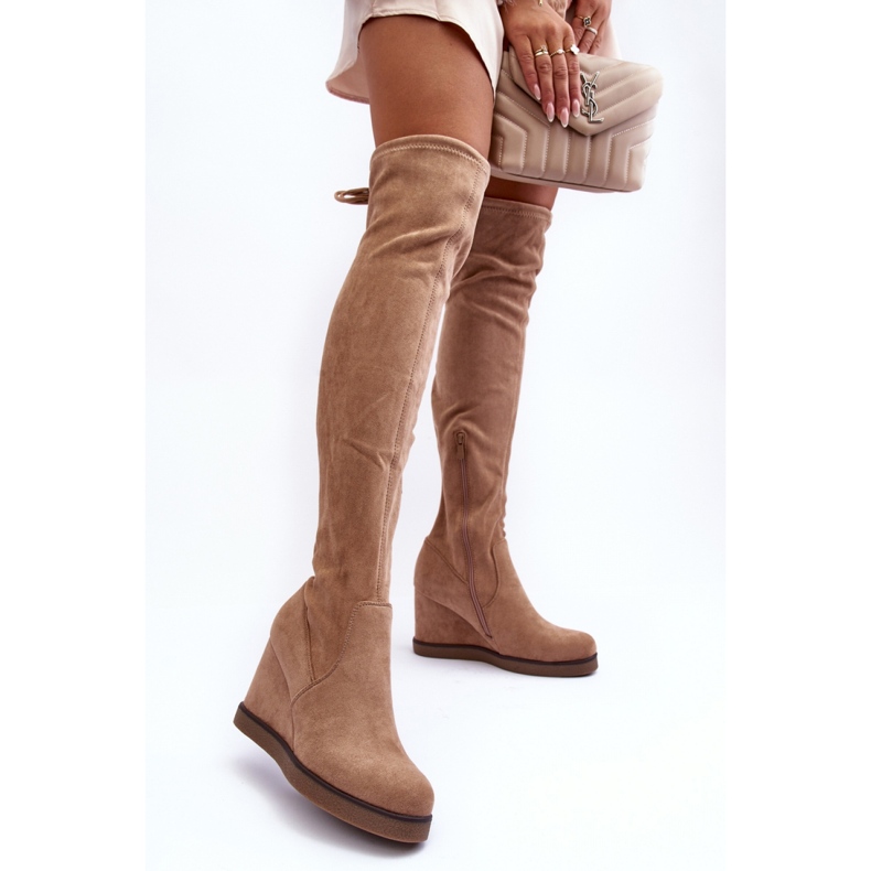 Step in style Botas por encima de la rodilla Modelo Mephal NS362P Ante Beige - Pisa con estilo