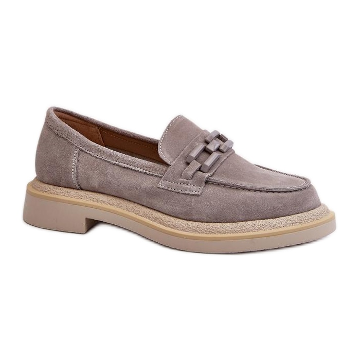 S. BARSKI Mocasines de mujer con decoración Gris