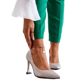 Step in style Tacones Modelo Tamira F6102 Gris Claro - Pisa con estilo