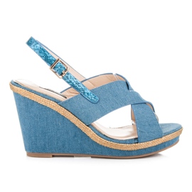 Vices Sandalias vaqueras abrochadas con hebilla azul Vices Sandalias vaqueras abrochadas con hebilla azul