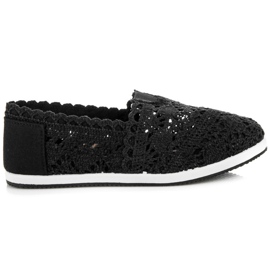 Seastar Slipons de encaje negro