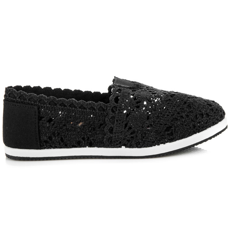 Seastar Slipons de encaje negro Seastar Slipons de encaje negro