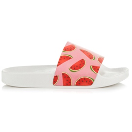 Vices Pantuflas de sandía blanco rojo rosado