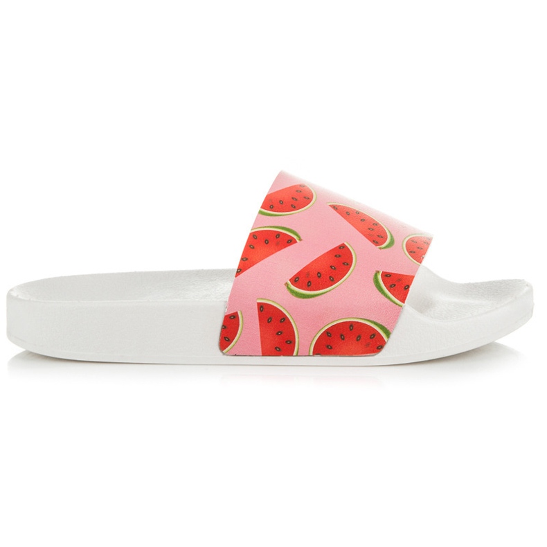 Vices Pantuflas de sandía blanco rojo rosado Vices Pantuflas de sandía blanco rojo rosado