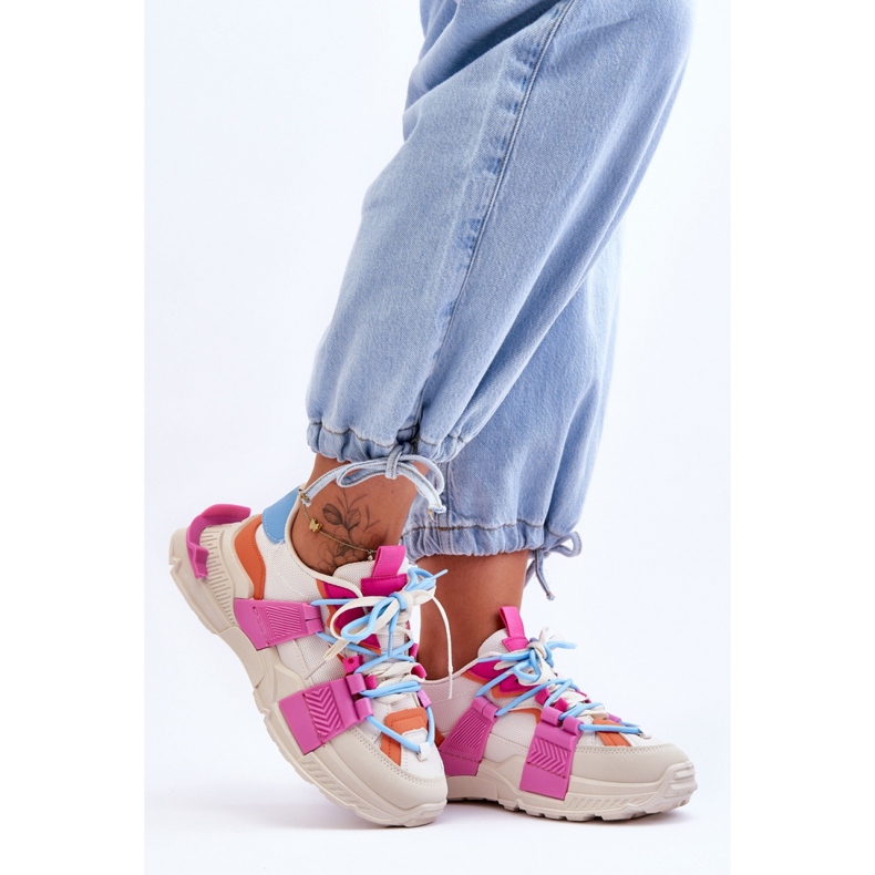 Step in style Zapatillas Deportivas Modelo Chillout! BL357P Beige/Rosa - Camina con estilo