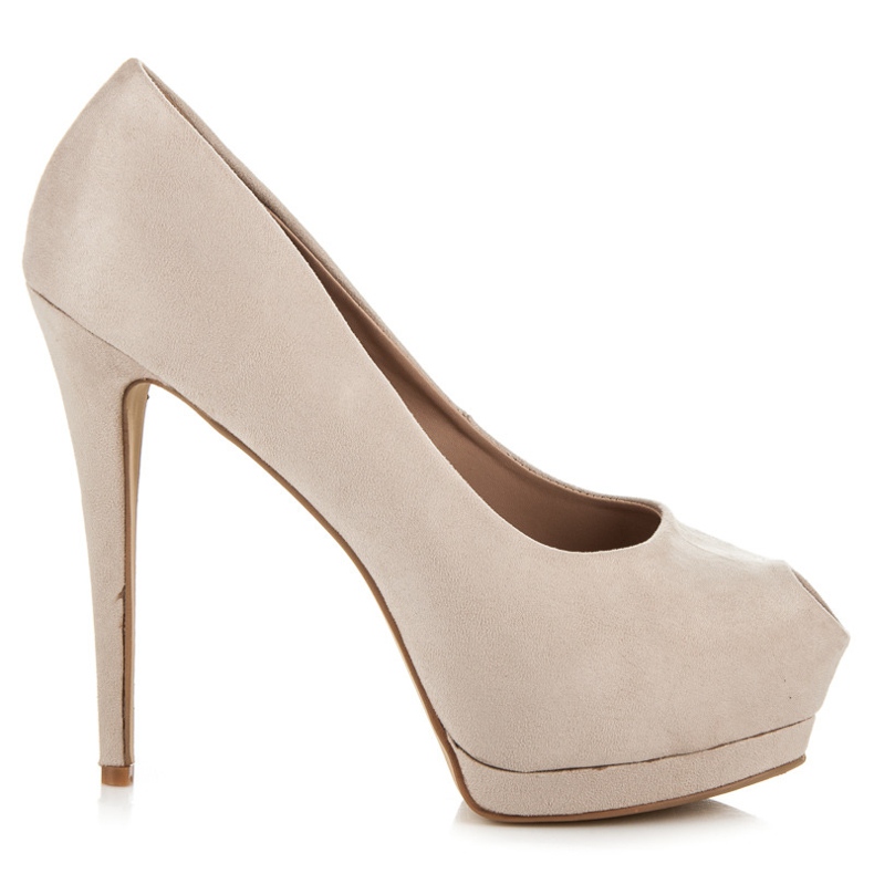 Vices Tacones de gamuza con punta abierta marrón