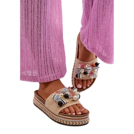 Step in style Sandalia Chanclas Modelo S.Barski HY077 Beige - Pisa con estilo