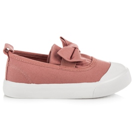 L&H Zapatillas sin cordones con lazo rosa