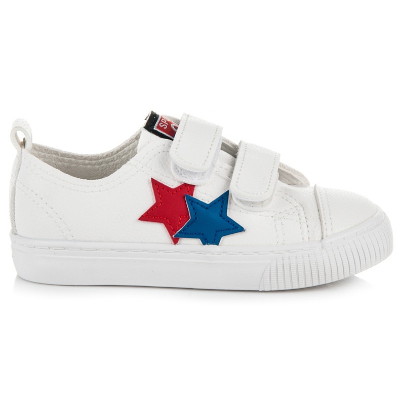 L&H Zapatillas De Cuero Con Velcro blanco azul rojo