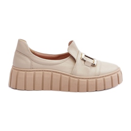 Zapatos Modelo Lewski 3398 Beige Decoración brillante - Step in style