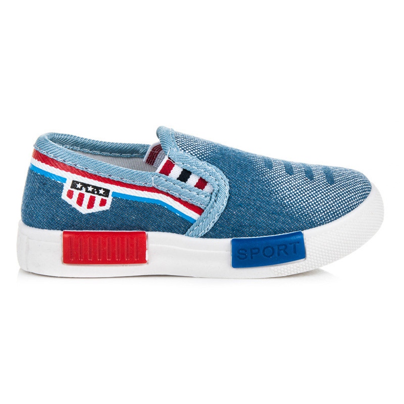 Zapatillas sin cordones para niña. azul