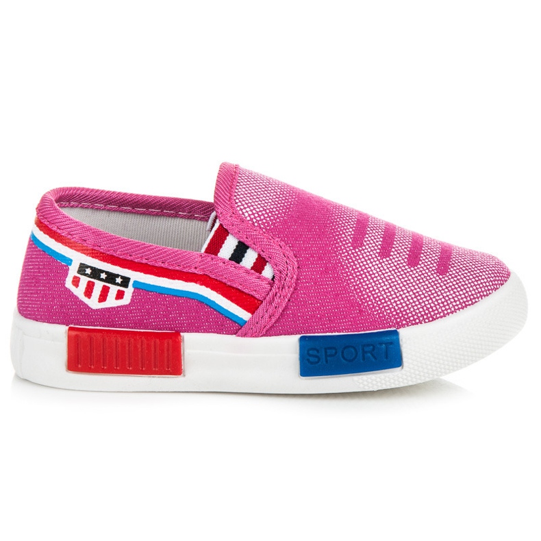 Zapatillas sin cordones para niña. rosado