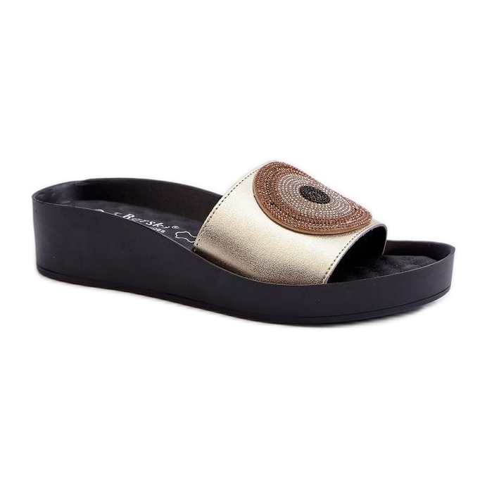 Step in style Sandalia Chanclas Modelo S.Barski KV27-019 Oro - Pisa con estilo amarillo
