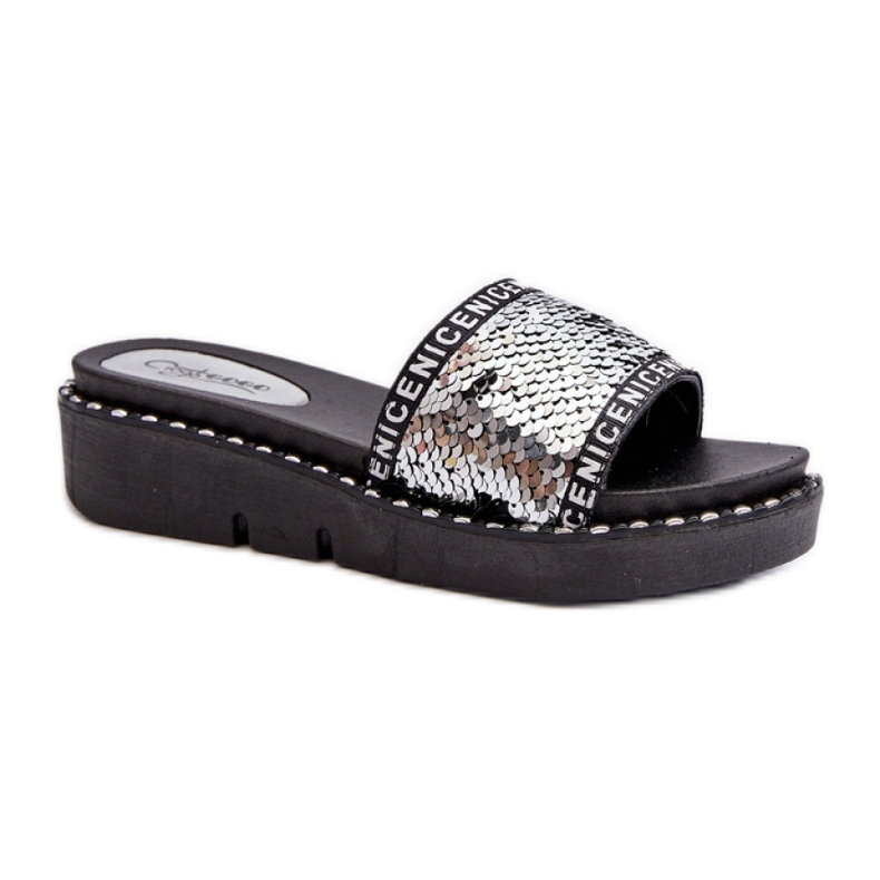Step in style Sandalia Chanclas Modelo Rivanique G-582-02 Negro/Plata - Pisa con estilo