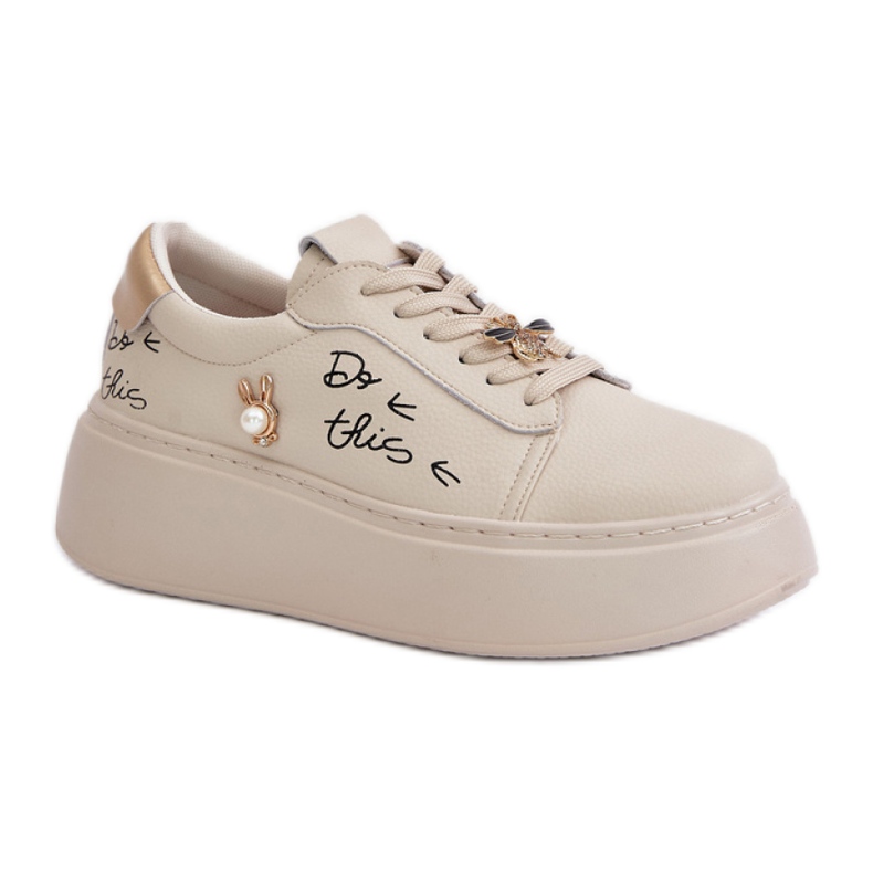Vinceza Deportivas de mujer fabricadas en piel natural Beige.