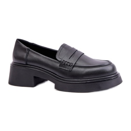 Mocasines de mujer D&amp;A fabricados en piel natural Negro