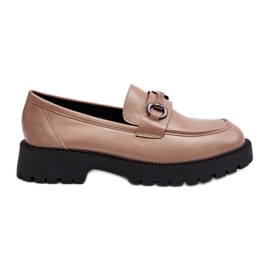 Mocasines elegantes de mujer en ecopiel Beige
