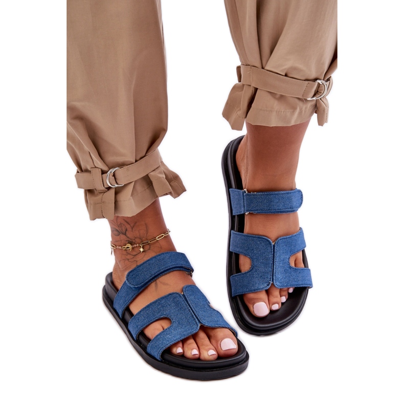 Chanclas de mujer textil Azul Oscuro