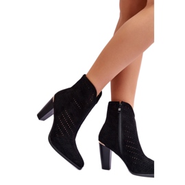 Botines de mujer con parte superior con cremallera. negro