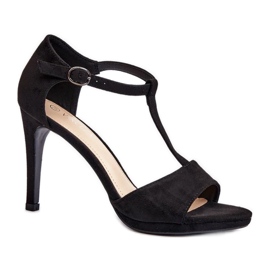 Sandalias de tacón de mujer de Vinceza negro