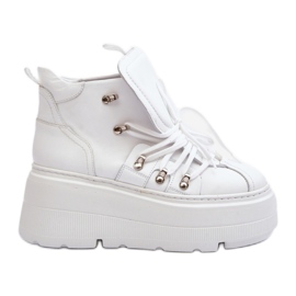 Zapatillas deportivas Zazoo blancas con parte inferior enorme. blanco