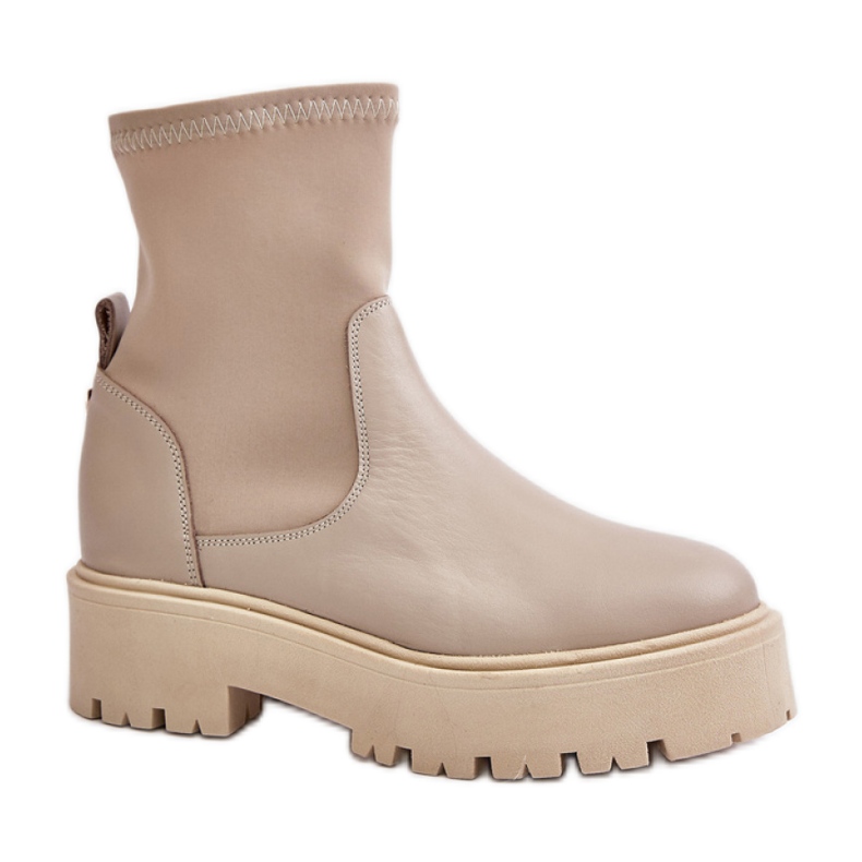 Botines de piel Zazoo modelo Beige Botines de piel Zazoo modelo Beige