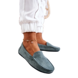 Evento Mocasines slip-on de ante color menta verde