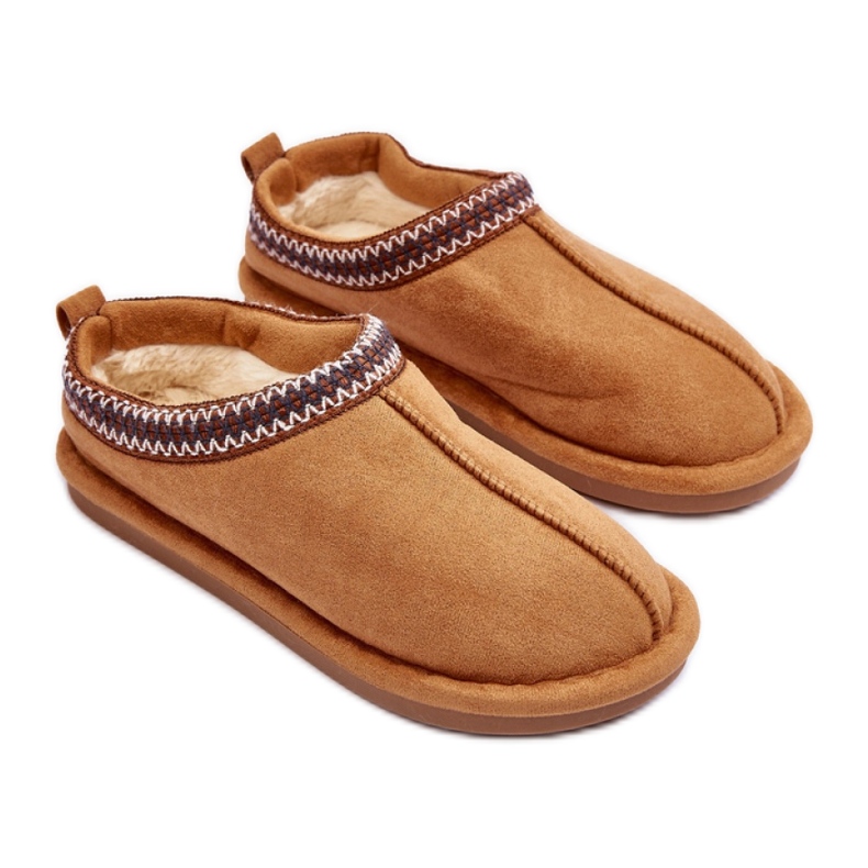 Zapatillas de piel de camello marrón