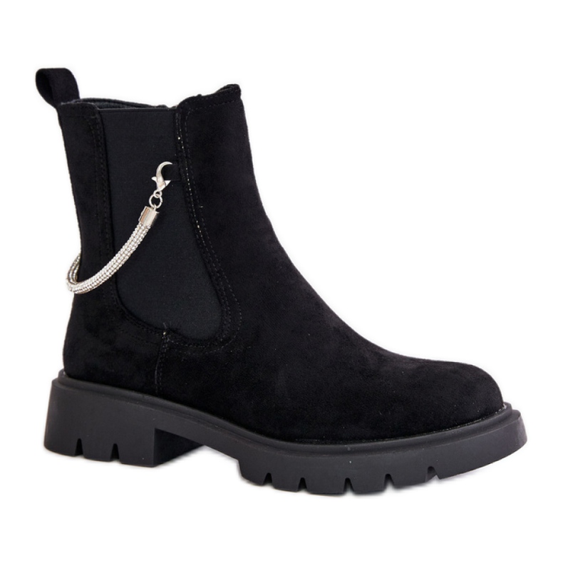 Botas Chelsea de ante para mujer. negro