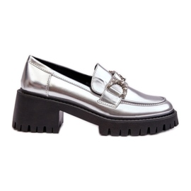 Mocasines slip-on de mujer plateados plata