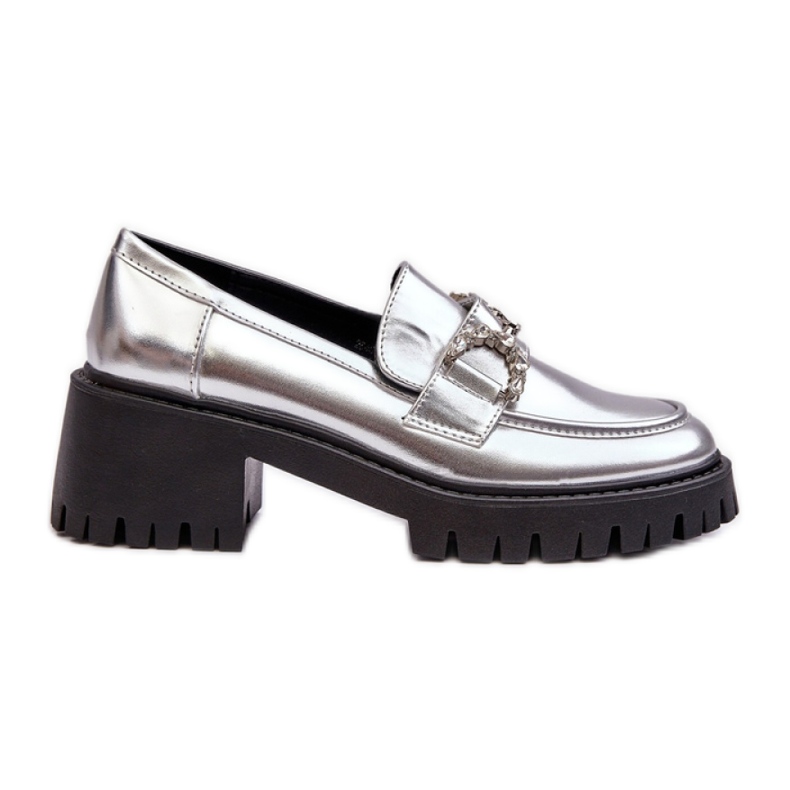 Mocasines slip-on de mujer plateados plata