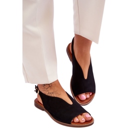 Step in style Sandalias Modelo Lewski Shoes 3220/X Ante Negro - Pisa con estilo